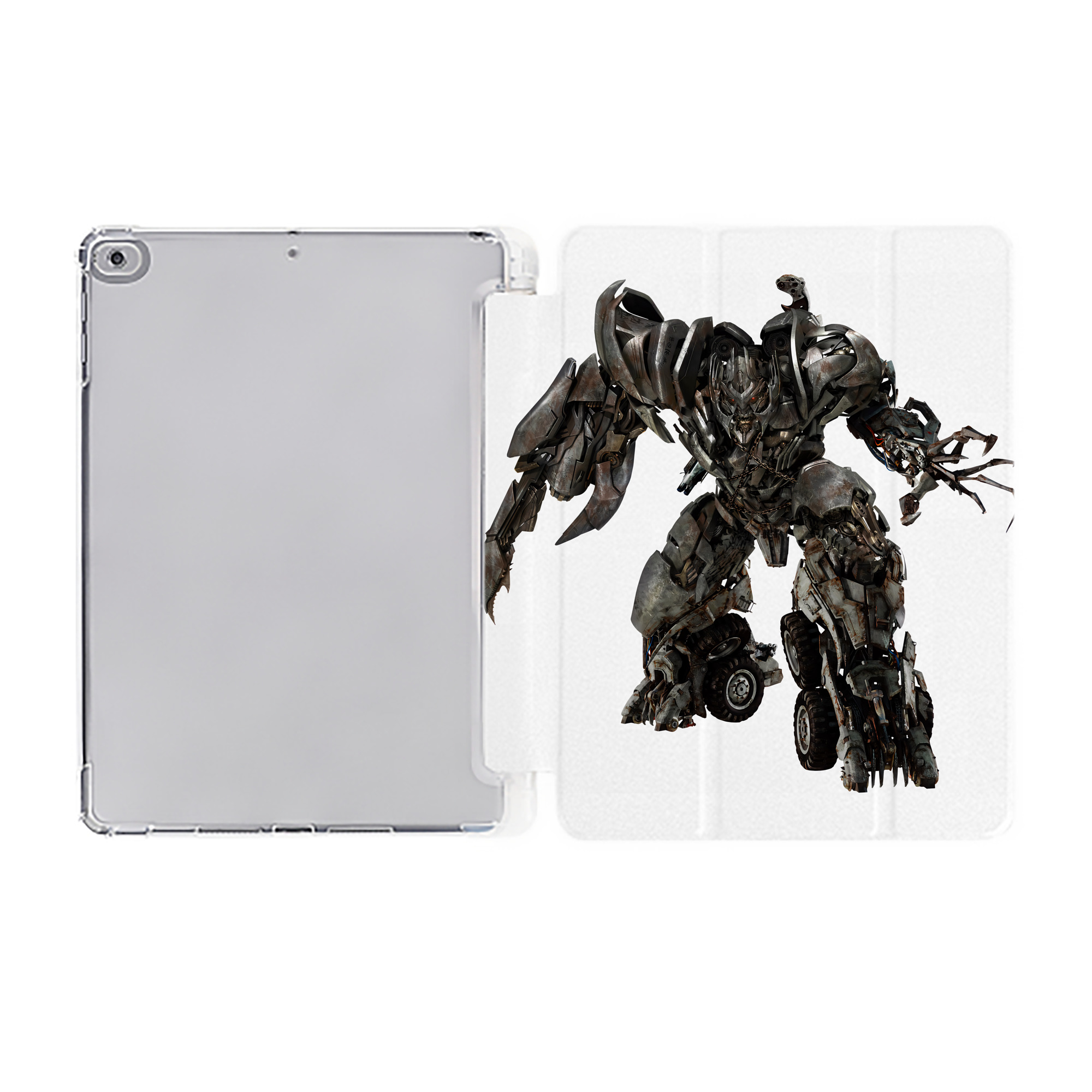 （画像用） Transformers トランスフォーマー IPad ケース ペン収納付き 三つ折りスタンド PUレザー×シリコン 対応機種9.5/10.5/10.9インチ